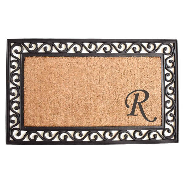 Calloway Mills Monogram Door Mat, Coir, Black, Natural, 22 in W x 36 in L 104022236R - main